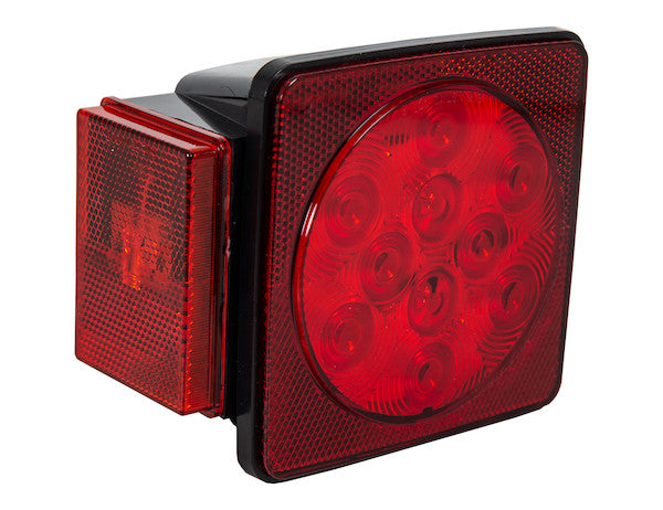 Driver Side 5 Inch Box-Style LED Stop/Turn/Tail Light for Trailers Under 80 Inches Wide (Includes License Light)