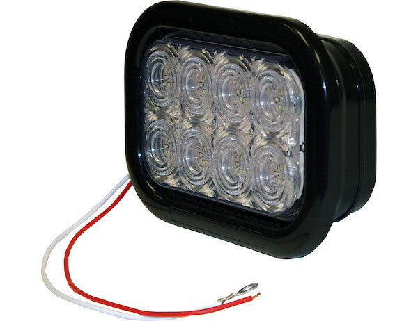 5.3 Inch Clear Rectangular Backup Light Kit with 32 LEDs (PL-2 Connection, Includes Grommet and Plug) 