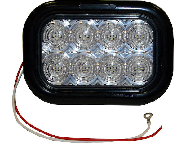 5.3 Inch Clear Rectangular Backup Light Kit with 32 LEDs (PL-2 Connection, Includes Grommet and Plug) 