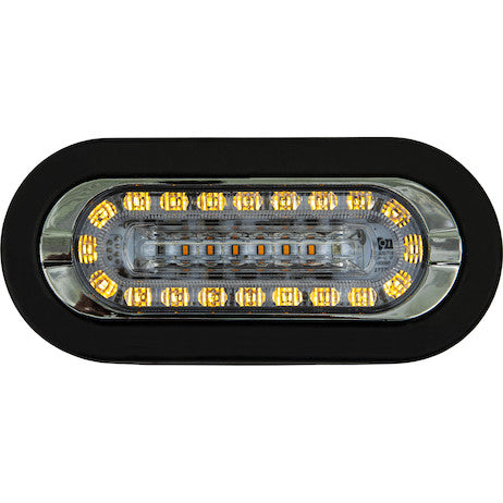 Combination 6 Inch LED Amber Marker Light with Amber Strobe Light