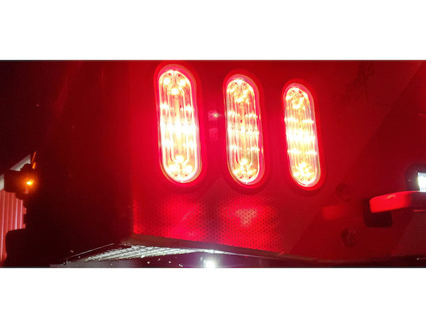 6 Inch Oval Stop/Turn/Tail + Backup Combination Light with Light Stripe LED Tubes