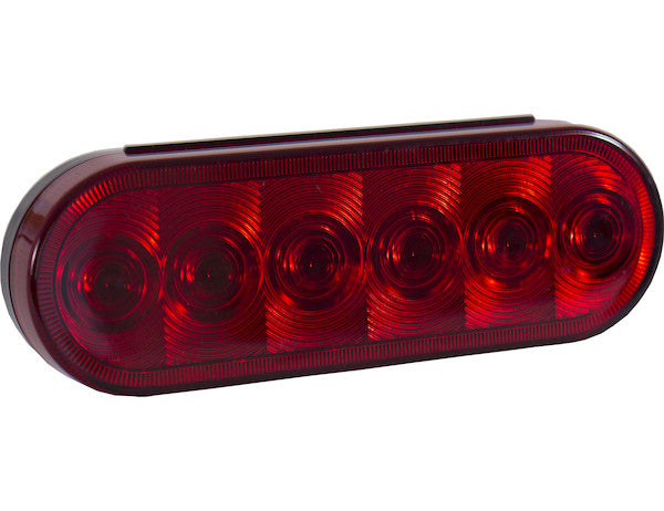 6 Inch Red Oval Stop/Turn/Tail Light With 6 LEDs - Light Only
