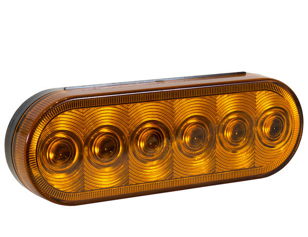 Amber 6 Inch Oval Stop/Turn/Tail Light With 6 LEDs