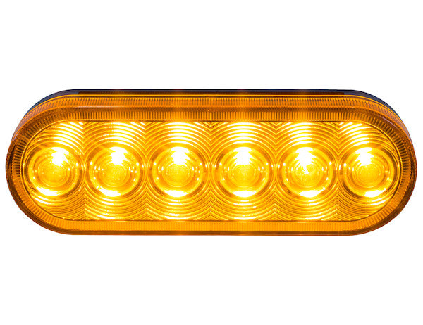 Amber 6 Inch Oval Stop/Turn/Tail Light With 6 LEDs
