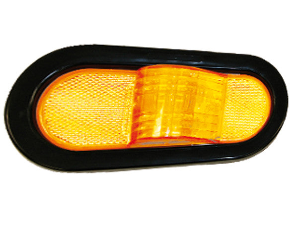 6 Inch Amber Oval Mid-Turn Signal-Side Marker Light With 9 LED