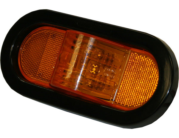 6 Inch Amber Oval Mid-Turn Signal-Side Marker Light With 9 LED