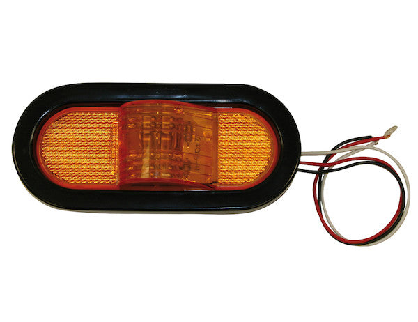 6 Inch Amber Oval Mid-Turn Signal-Side Marker Light With 9 LED