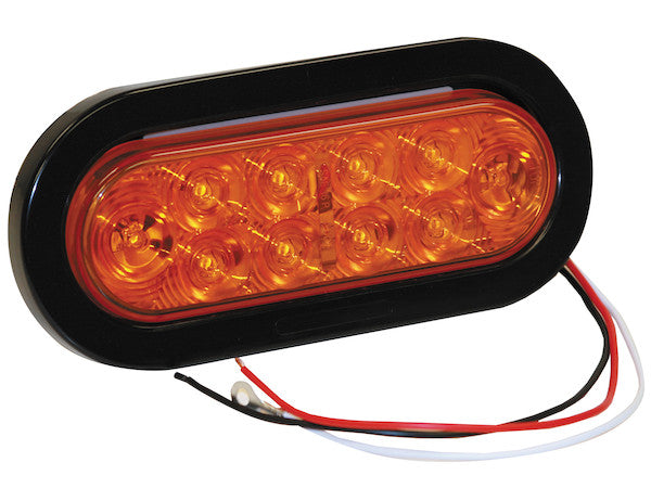6 Inch Amber Oval Turn Signal Light With 10 LED