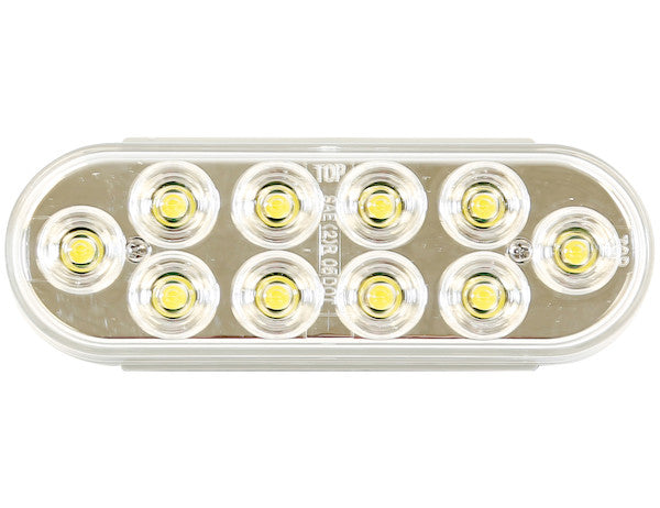 Bulk 6 Inch Clear Oval Backup Light With 10 LEDs (Sold in Multiples of 10)