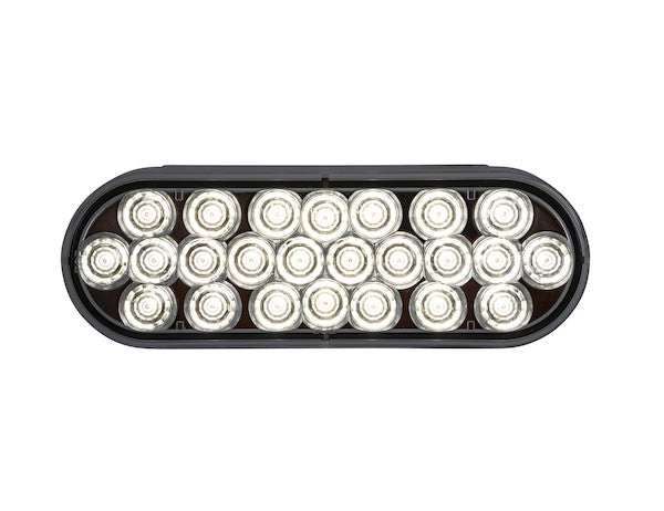 6 Inch Clear Oval Backup Light Kit with 24 LEDs (PL-2 Connection, Includes Grommet and Plug)