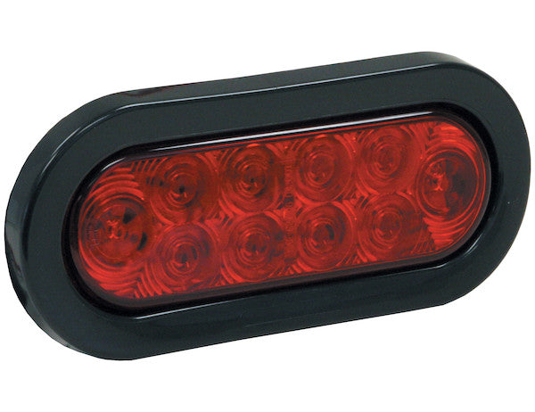 5626550 - 6 Inch  Red Oval Stop/Turn/Tail Light With 10 LEDs (PL-3  Connection) - Bulk