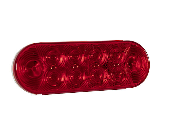 6 Inch  Red Oval Stop/Turn/Tail Light With 10 LEDs (PL-3  Connection) - Bulk