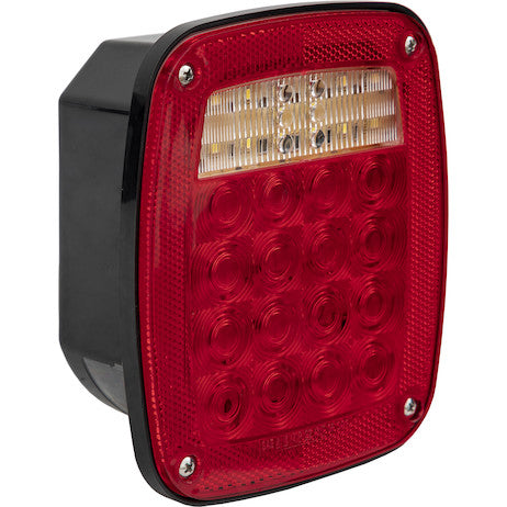 Driver Side 5.75 Inch Red Stop/Turn/Tail Light with License Plate Light