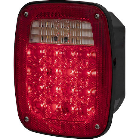 Driver Side 5.75 Inch Red Stop/Turn/Tail Light with License Plate Light