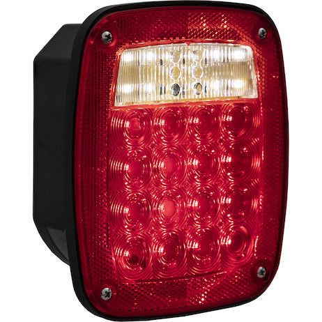 Driver Side 5.75 Inch Red Stop/Turn/Tail Light with License Plate Light