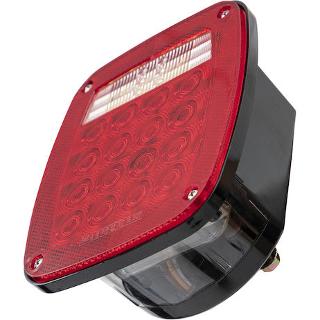 Driver Side 5.75 Inch Red Stop/Turn/Tail Light with License Plate Light