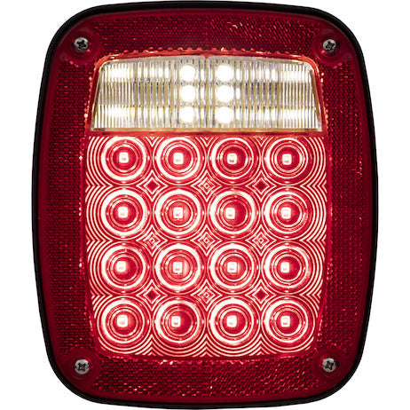 Driver Side 5.75 Inch Red Stop/Turn/Tail Light with License Plate Light