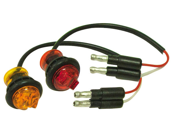 5627521 - .75 Inch Round Marker Clearance Lights - 1 LED Amber With Male Bullets
