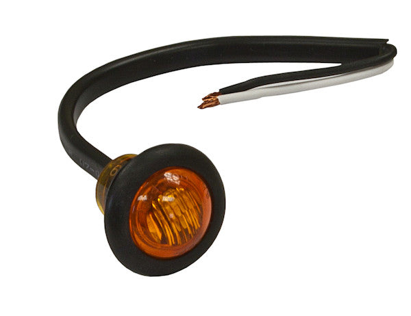 .75 Inch Round Marker Clearance Lights - 3 LED Amber With Male Bullets