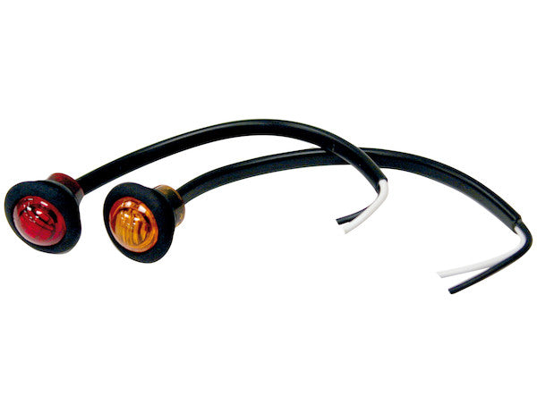 5627524 - .75 Inch Round Marker Clearance Lights - 3 LED Amber With Stripped Leads