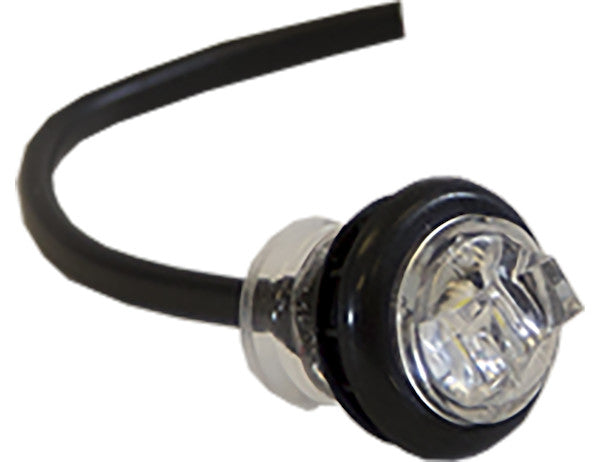 .75 Inch Round Marker Clearance Lights - 1 LED Clear With Stripped Leads