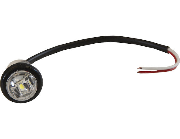 .75 Inch Round Marker Clearance Lights - 1 LED Clear With Stripped Leads