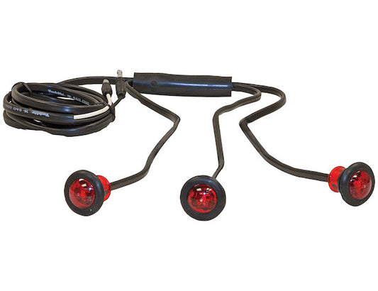 .75 Inch Red ID Light Kit With Male Bullets With 9 LED