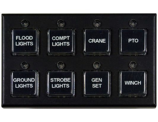 8 Function Switch Panel (Five On/Off, Three Momentary or On/Off)