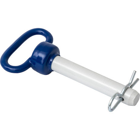 Blue Poly-Coated Handle on Steel Hitch Pin - 7/8 x 4-1/2 Inch Usable Length