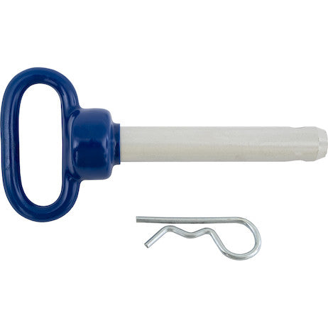 Blue Poly-Coated Handle on Steel Hitch Pin - 7/8 x 4-1/2 Inch Usable Length