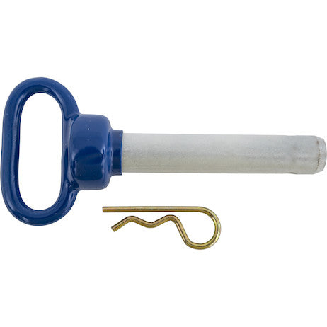 Steel Hitch Pin w/Blue Poly-Coated Handle - 1 x 4-1/2 Inch Usable Length