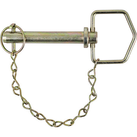 Hitch Pin with Linch Pin and Chain, 5/8in x 6-1/4in