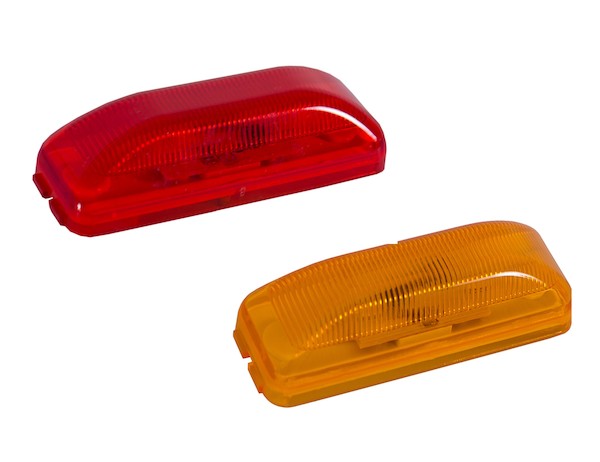 3.75 Inch Red Rectangular Marker/Clearance Light With 2 LED