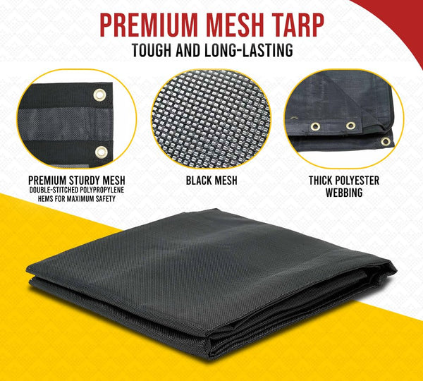 Heavy Duty Black Mesh Tarp 6-1/2 x 18 Foot