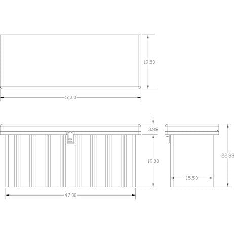 22.5x19.5/18.75x51/47 Inch Black Poly Multipurpose Chest