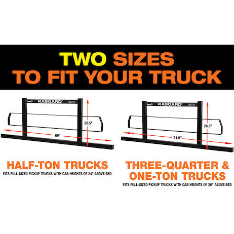 85204 - 71 Inch Kabgard???Heavy-Duty Steel Pickup Truck Headache Rack Bundle with Standard Mounting Brackets
