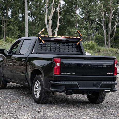 23.00-inch Tall Textured Matte Black Heavy-Duty Steel GuardDogg Pickup Truck Headache Rack Bundle with Mounting Brackets 