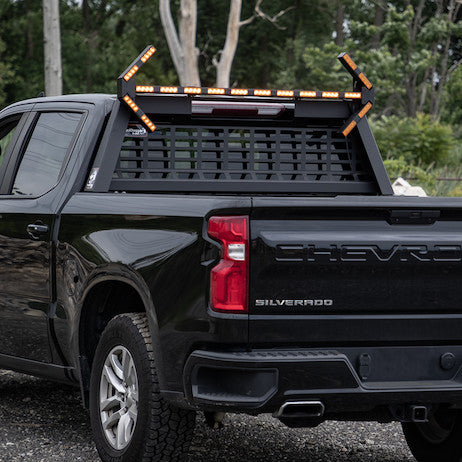 25.00-inch Tall Matte Black Heavy-Duty Steel GuardDogg Pickup Truck Headache Rack Bundle with Mounting Brackets 