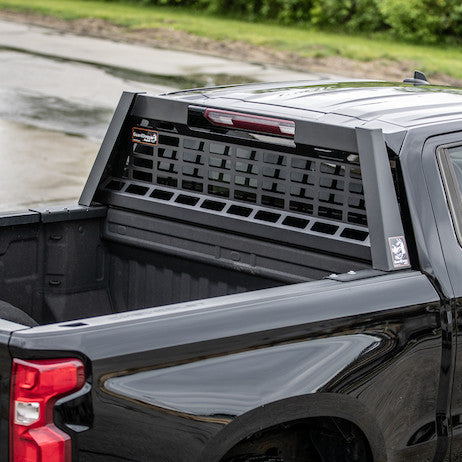 851560 - 23.50-inch Tall Matte Black Heavy-Duty Steel GuardDogg Pickup Truck Headache Rack Bundle with Mounting Brackets
