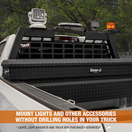 20.20-inch Tall Matte Black Heavy-Duty Steel GuardDogg Pickup Truck Headache Rack Bundle with Mounting Brackets 