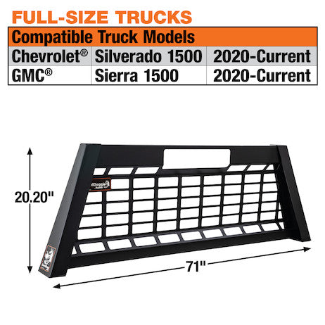 20.20-inch Tall Matte Black Heavy-Duty Steel GuardDogg Pickup Truck Headache Rack Bundle with Mounting Brackets 