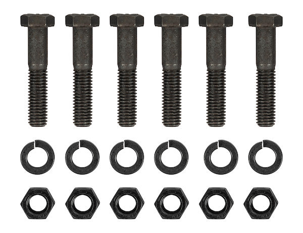 8620 - Mounting Kit: (6) 1/2 in. x 2-1/2 in. Grade 8 cap screws, (6) 1/2 in. Grade 8 hex nuts, and (6) 1/2 in. heavy lock washers