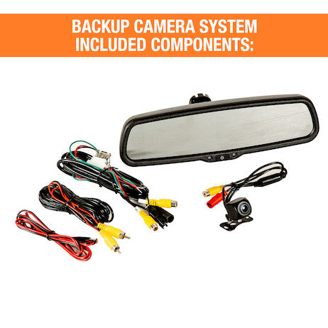 Backup Camera System with Mirror Monitor and Camera