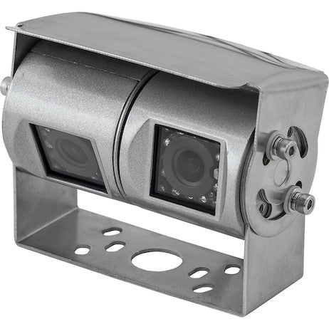 Stainless Steel Dual Lens Heated Waterproof Night Vision Color Camera with Audio