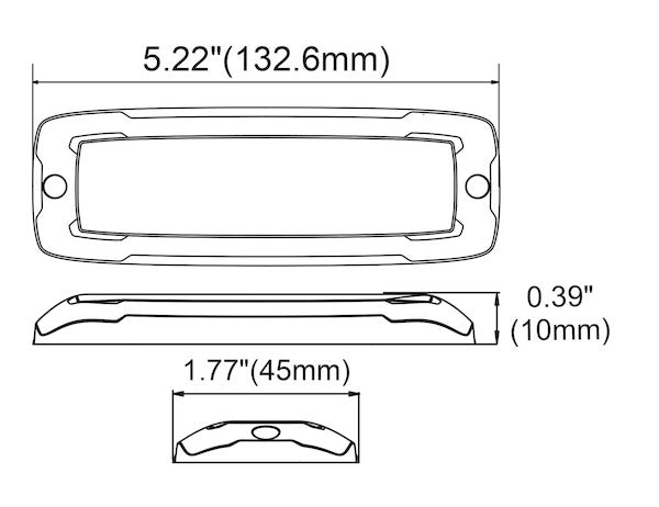 Ultra Thin Wide Angle 5 Inch Amber LED Strobe Light
