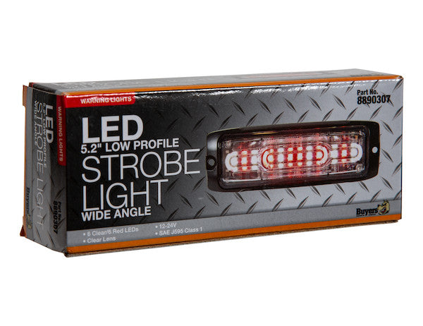 Ultra Thin Wide Angle 5 Inch Clear/Red LED Strobe Light