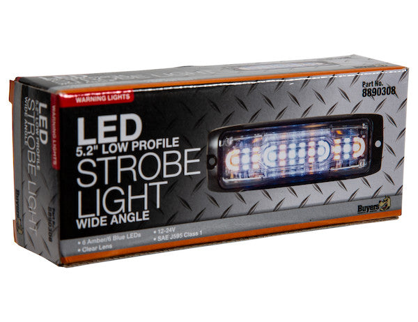 Ultra Thin Wide Angle 5 Inch Amber/Blue LED Strobe Light