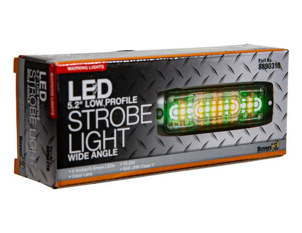 Ultra Thin Wide Angle 5 Inch Amber/Green LED Strobe Light