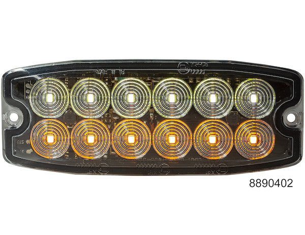 8890402 - Amber/Clear Dual Row Ultra Thin 5 Inch LED Strobe Light