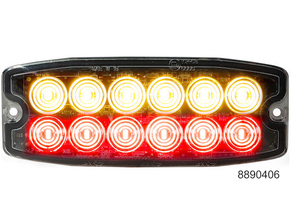 8890406 - Amber/Red Dual Row Ultra Thin 5 Inch LED Strobe Light